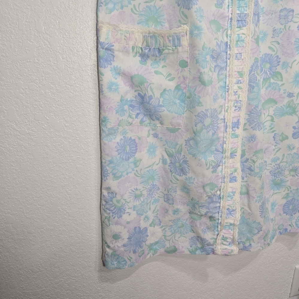 Dan-Ellen 80s Floral Lace Snap House Coat Night Gown Large - Picture 4 of 8
